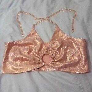 Shimmery Gold Halter Top